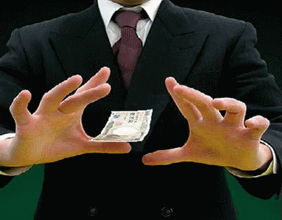 Magician Magic Trick Flying Money GIF