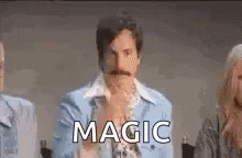 Magician Rob Huebel Glitter Throw GIF