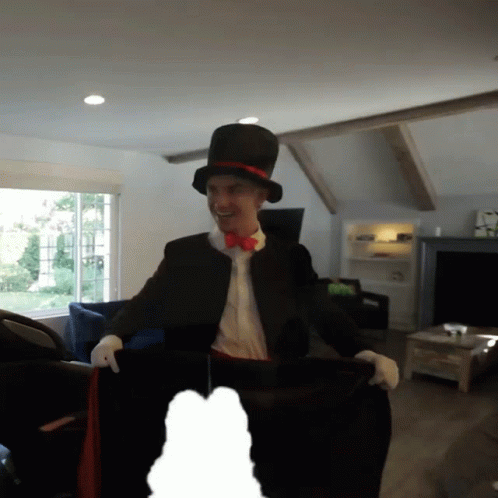 Magician Smoke Disappearing Trick GIF
