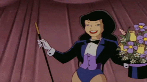 Magician Zatanna Doing Flower To Bubbles Trick GIF
