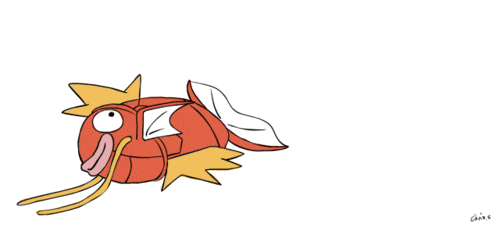 Magikarp Blowing Air Through Its Mouth To Move GIF