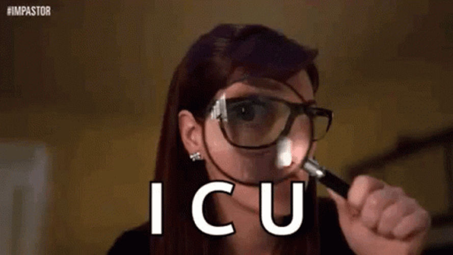 Magnifying Glass I C U Lady GIF