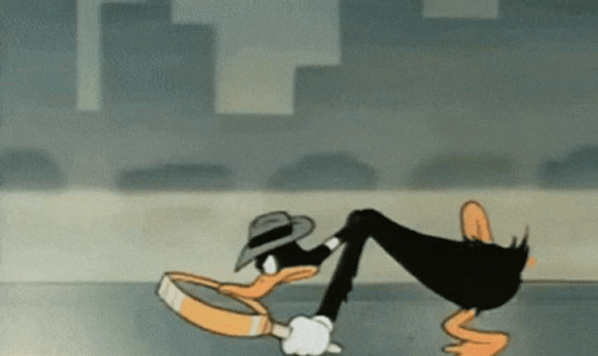 Magnifying Glass No Glass Black Cartoon Duck Investigate GIF