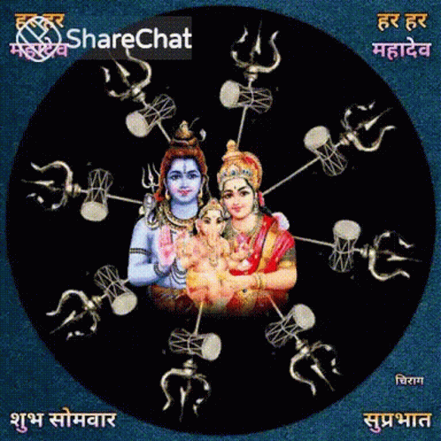 Mahadev Auspicious Divine Family Spin GIF
