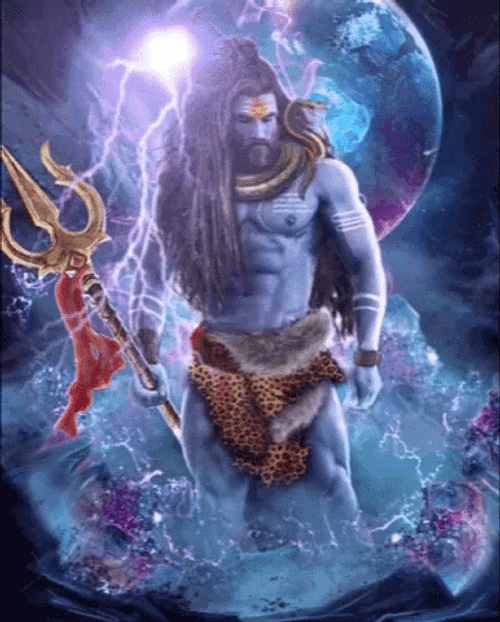 Mahadev Lord Shiva Lightning Bolt GIF 