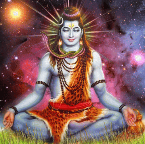 Mahadev Shiva Snake Galaxy Background GIF 