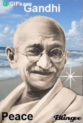 Mahatma Gandhi Poster Peace Blingee GIF