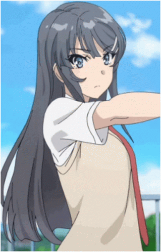 Mai Sakurajima Pointing Finger GIF
