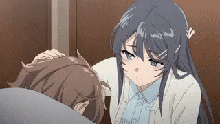 Mai Sakurajima Head Patting Sakuta GIF