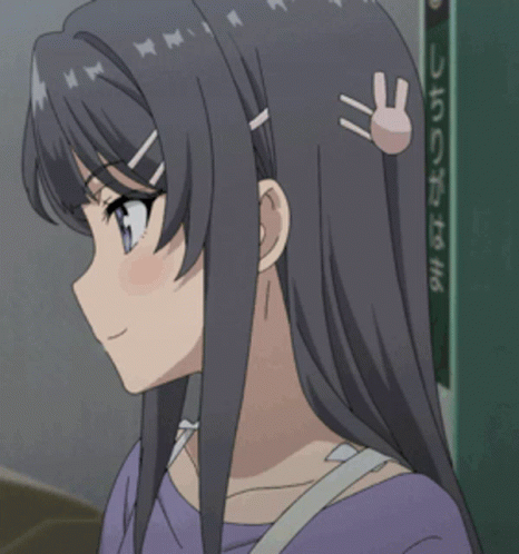 Cute Mai Sakurajima Holding Ticket GIF