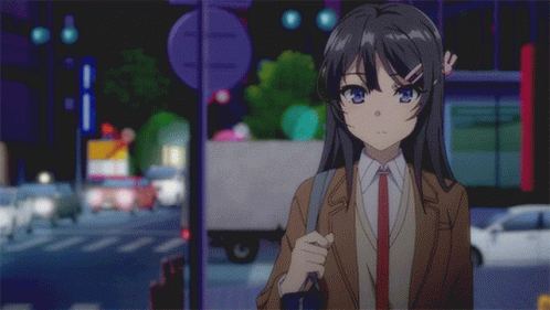 Mai Sakurajima Walking At Night GIF