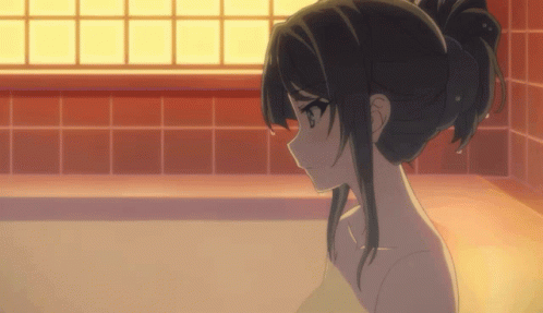 Mai Sakurajima Taking Bath GIF