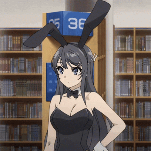 Mai Sakurajima Looking Around GIF