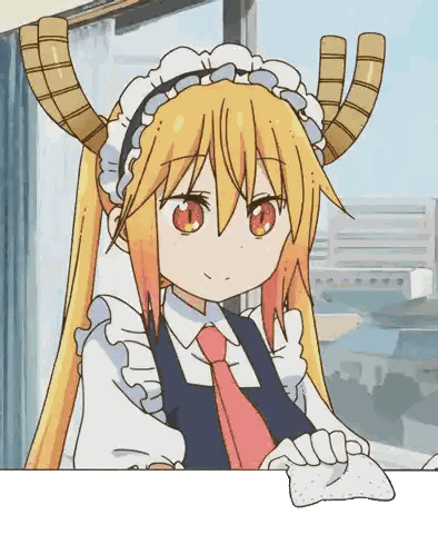 Maid With Horns Holding Paper