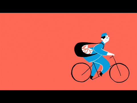 Mail Man Cycle Animation GIF