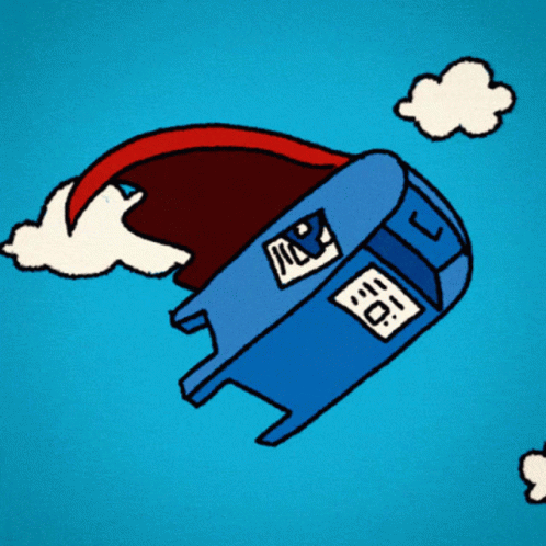 Mailing Superhero Animated Flying Mailbox GIF