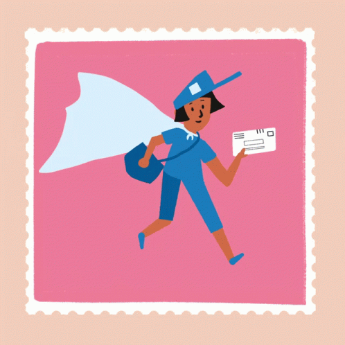 Mailing Superhero Animated Running Cape GIF