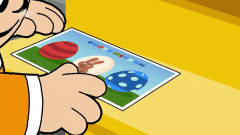 Mainzel Cute Easter Lottery Ticket GIF