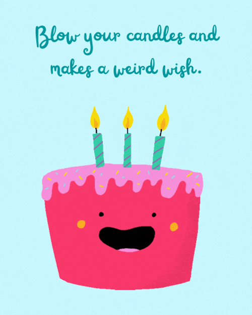 Make Weird Birthday Wish Digital Text Message GIF