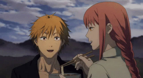 Makima Noodle Catch GIF