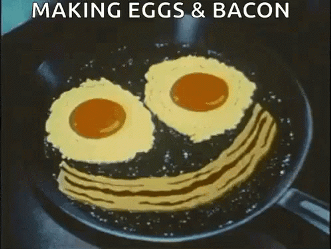Making Eggs And Bacon GIF