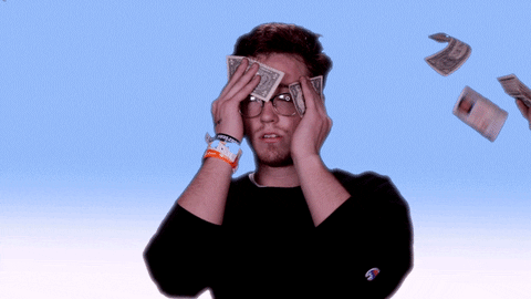Making It Rain Wiping Money GIF