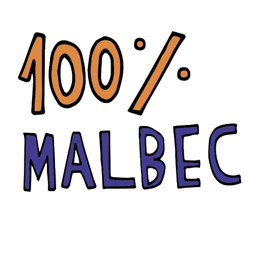 Malbec Sign 100 Percent Orange Blue