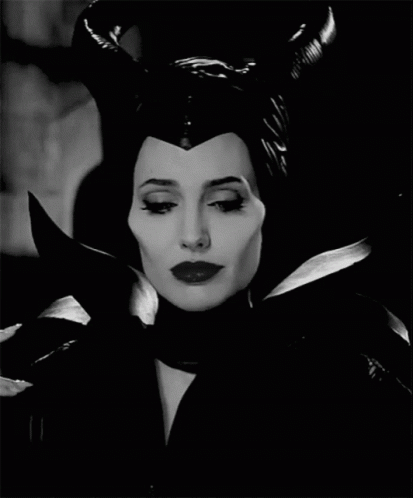 Monochromatic Maleficent Sweet Smile GIF