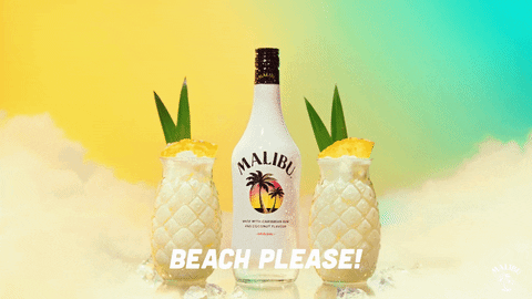 Malibu Rum Pineapple Beach Please GIF