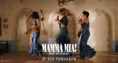 Mamma Mia Here We Go Again Poster Three Women Dancing