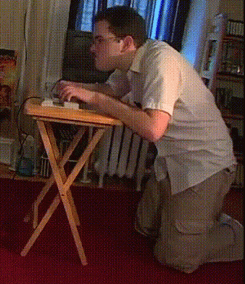 Man Addicted In Playing Video Game GIF