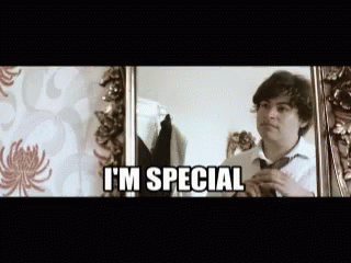 Man Adjusting Tie In Mirror Saying I'm Special GIF