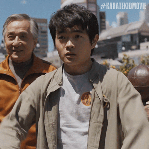Man And Boy With #Karatekidmovie GIF