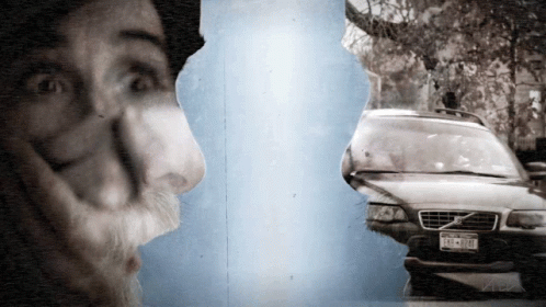Man And Car With License Plate NC-418 GIF