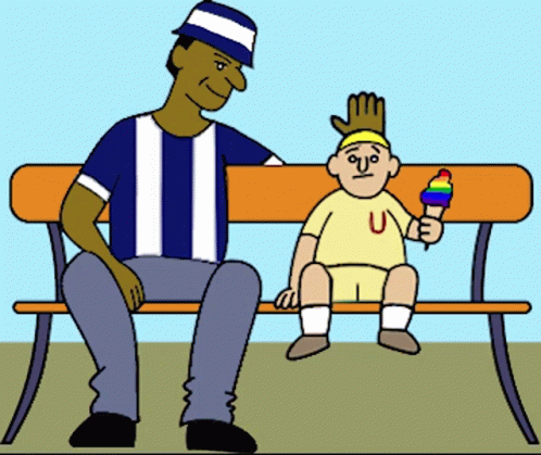 Man And Child Holding Ice Cream Cone With U GIF
