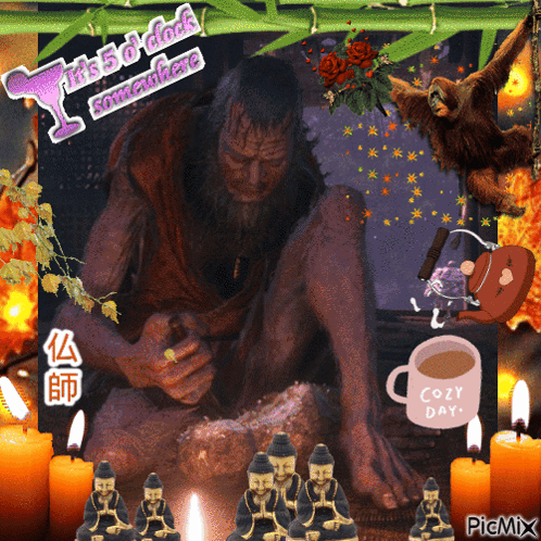 Man And Cup Saying Cozy Day GIF