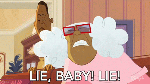 Man and Elderly Woman Lie Baby Lie
