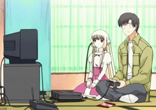Man And Girl Playing Video Game GIF