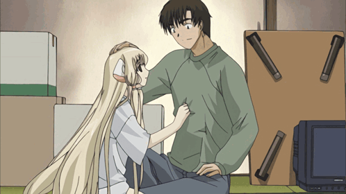 Man And Girl Sitting In Front Of TV GIF