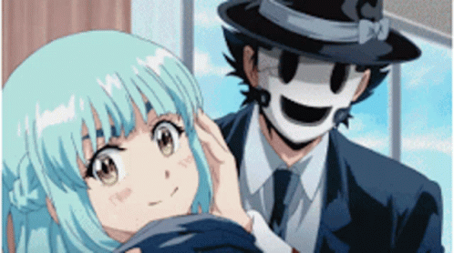 Man And Girl Standing Mask GIF