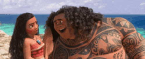 Man And Girl Together On Beach GIF