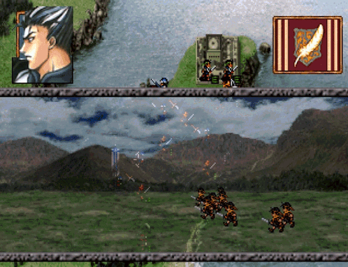 Man and Group of Soldiers in Video Game
