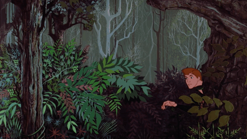 Man and Horse in Woods