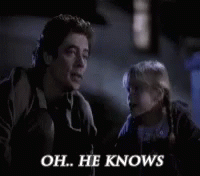Man and Little Girl Saying Oh He Knows