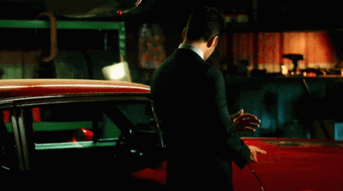 Man And Red Car Dawn GIF