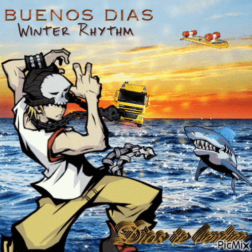 Man and Shark Saying Buenos Dias Winter Rhythm