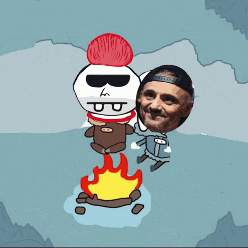 Man And Sock Monkey With Paint Me Like One Of Your Vee Friends GIF