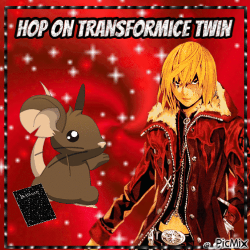 Man And Squirrel Hop On Transform Mice Twin GIF