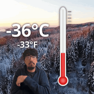 Man And Thermometer 28 Degrees Celsius GIF