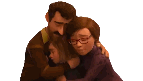 Man and Two Women Hugging